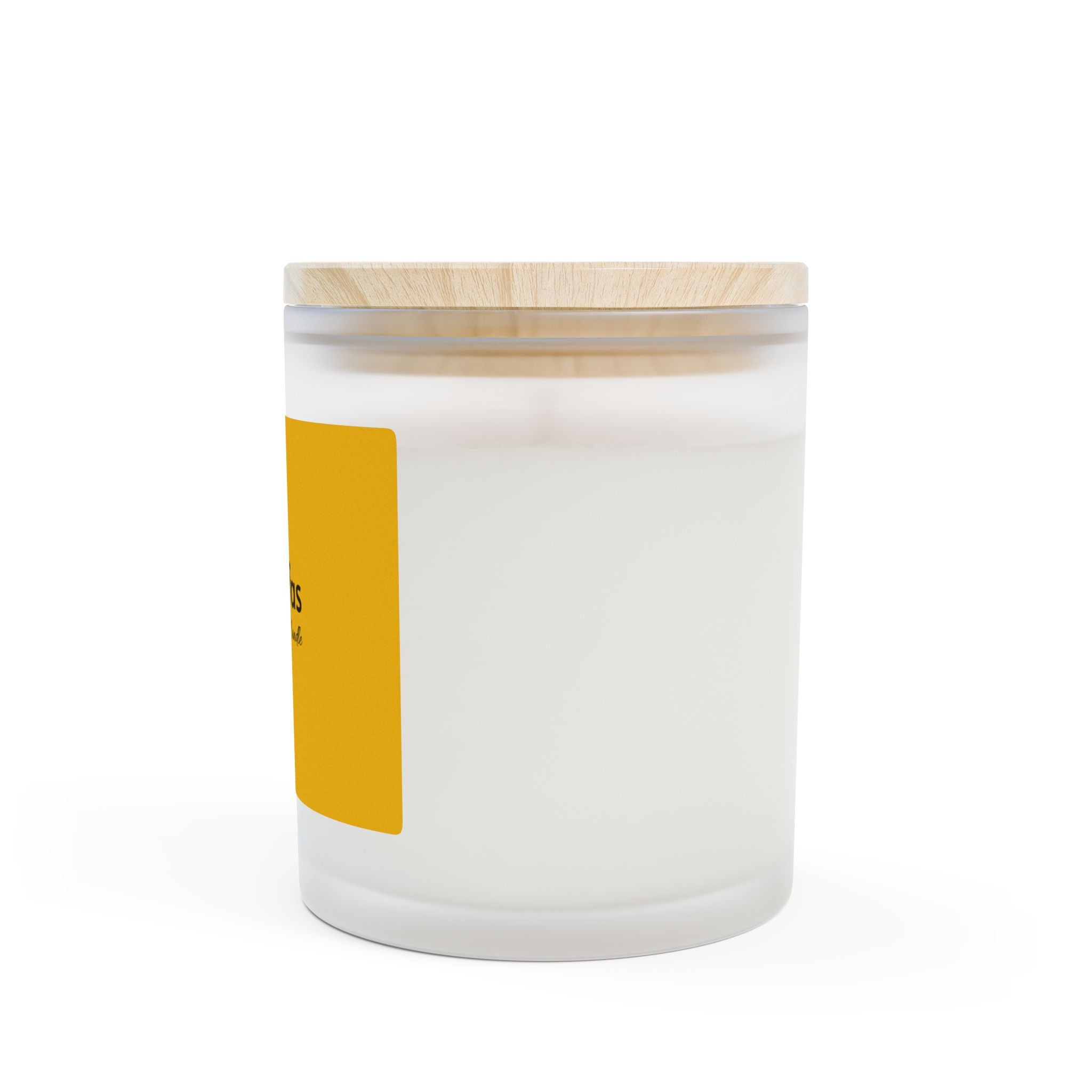 Frosted Glass Candle — 11oz Soy Scented Jar with Wooden Lid - Raytolfas Store
