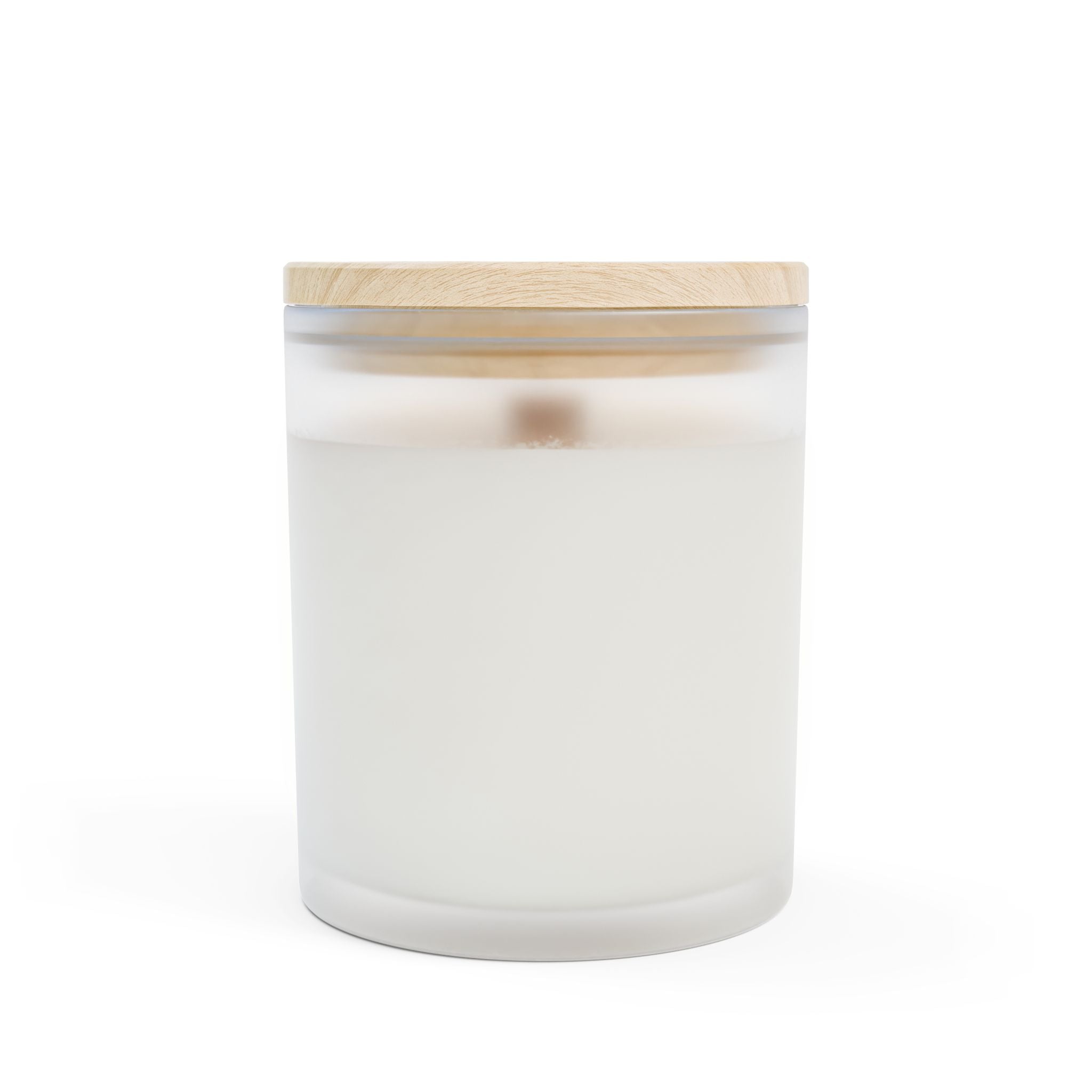 Frosted Glass Candle — 11oz Soy Scented Jar with Wooden Lid - Raytolfas Store