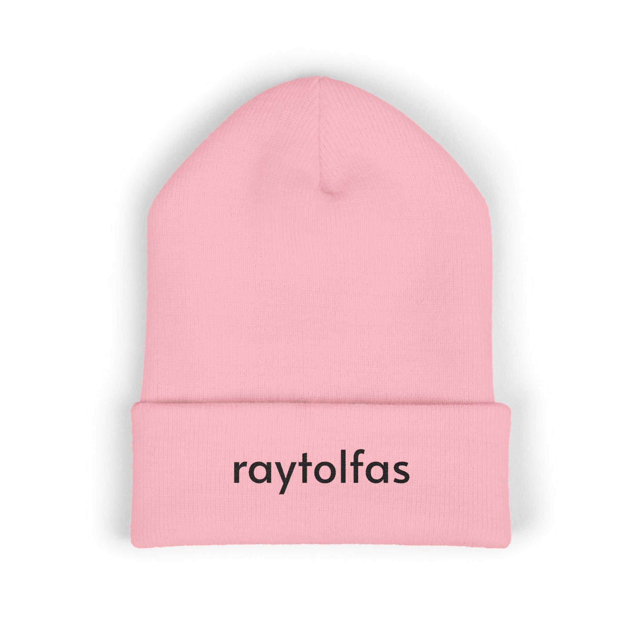Embroidered 'RAYTOLFAS' Classic Cuffed Beanie – Minimal Knit Winter Hat - Raytolfas Store