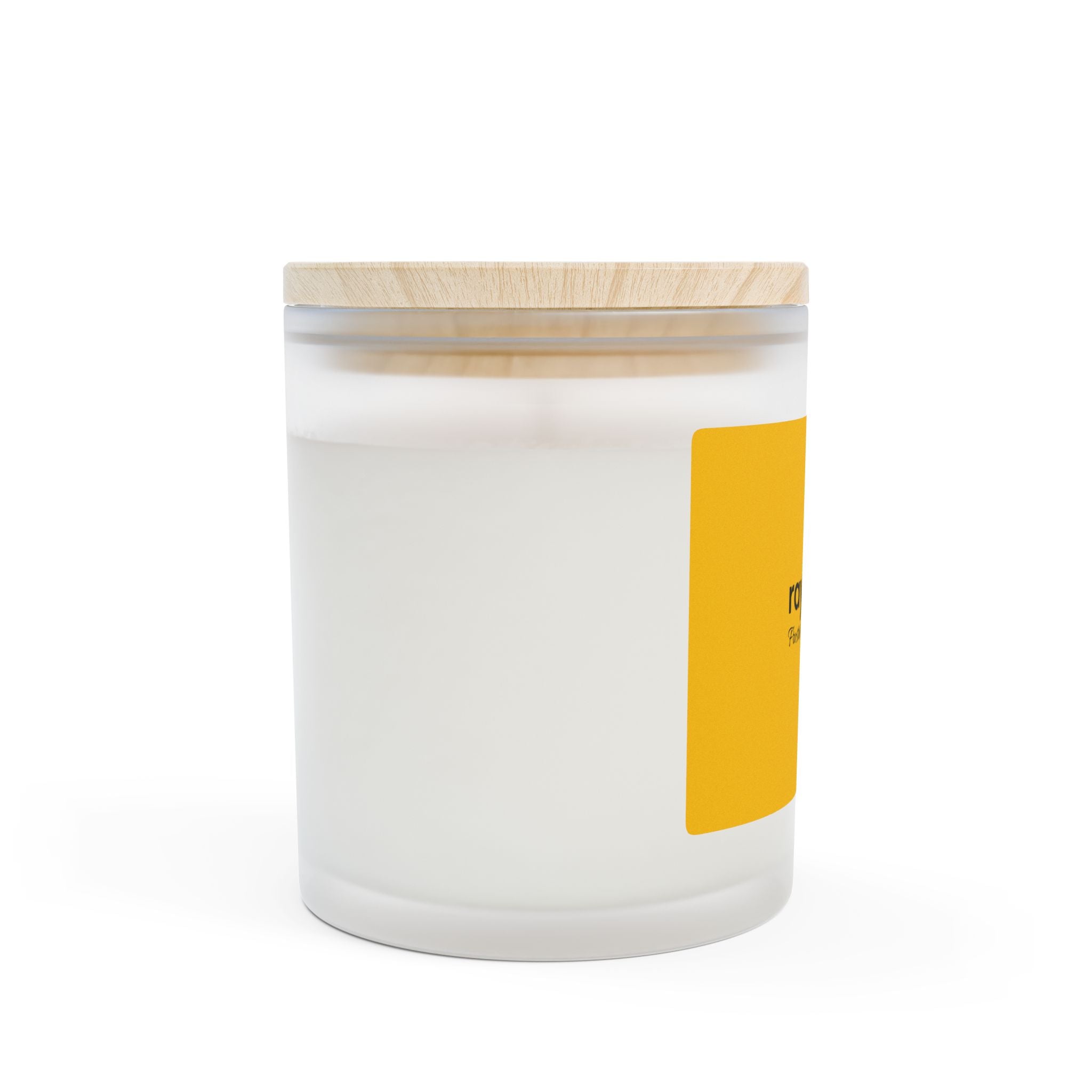 Frosted Glass Candle — 11oz Soy Scented Jar with Wooden Lid - Raytolfas Store