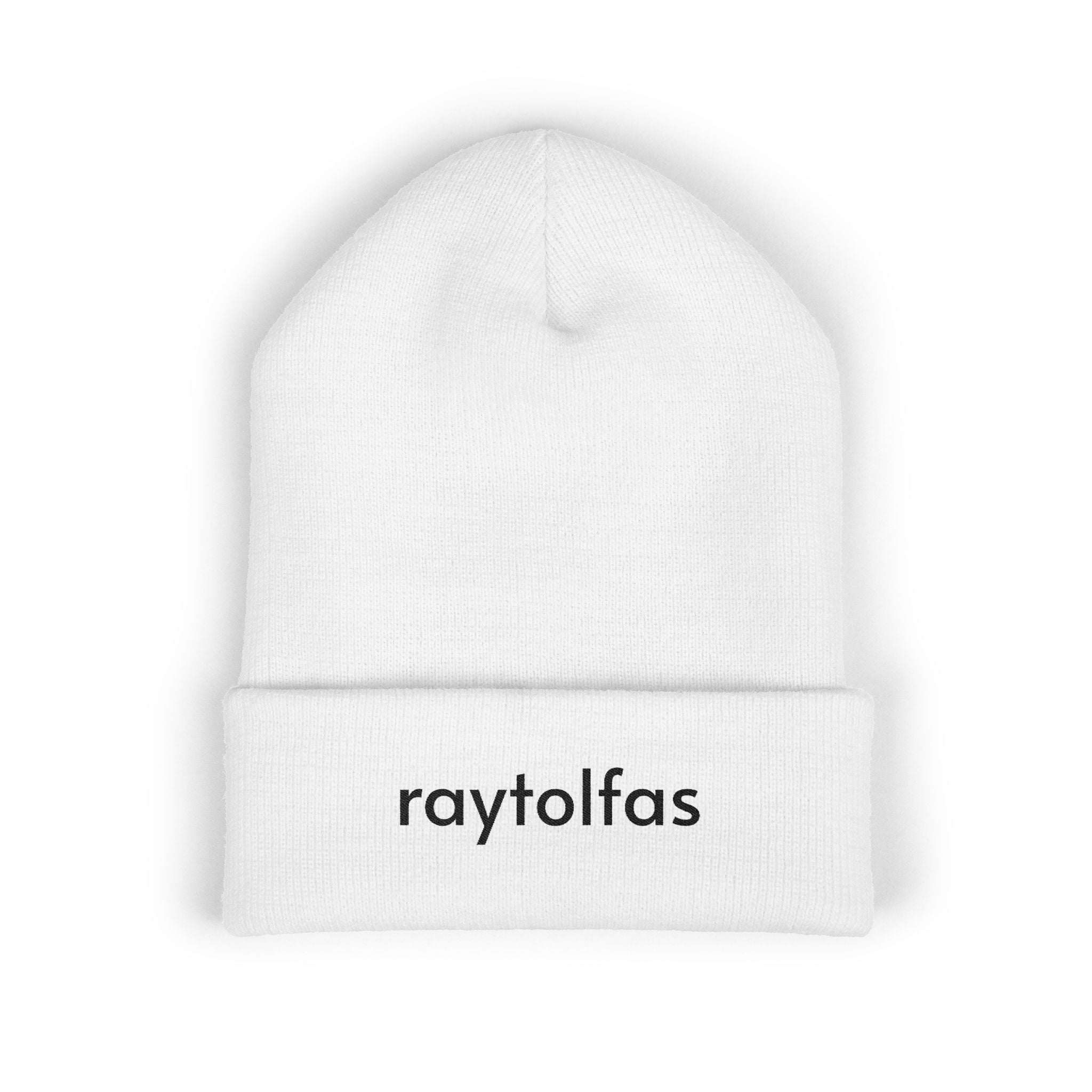Embroidered 'RAYTOLFAS' Classic Cuffed Beanie – Minimal Knit Winter Hat - Raytolfas Store